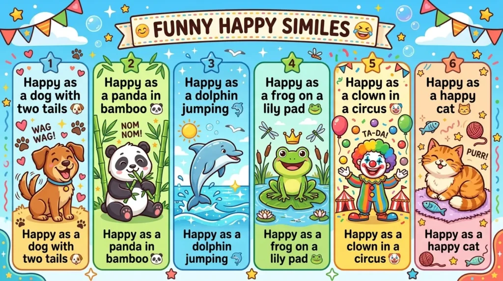 Funny and Playful Similes for Happy
