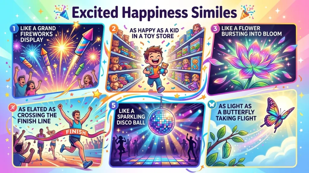Similes for Excited Happiness