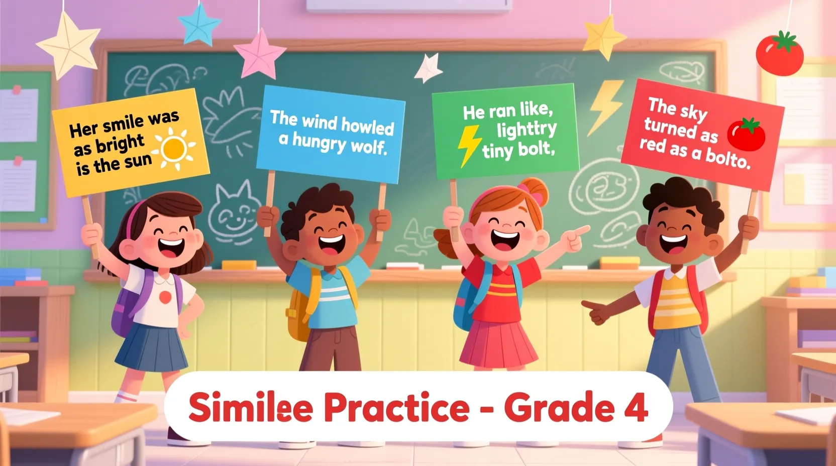 Similes Worksheet for Grade 4